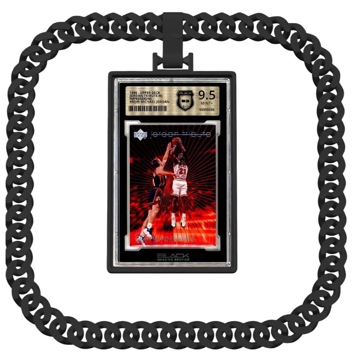 Black 3D Slab Chain Halskette