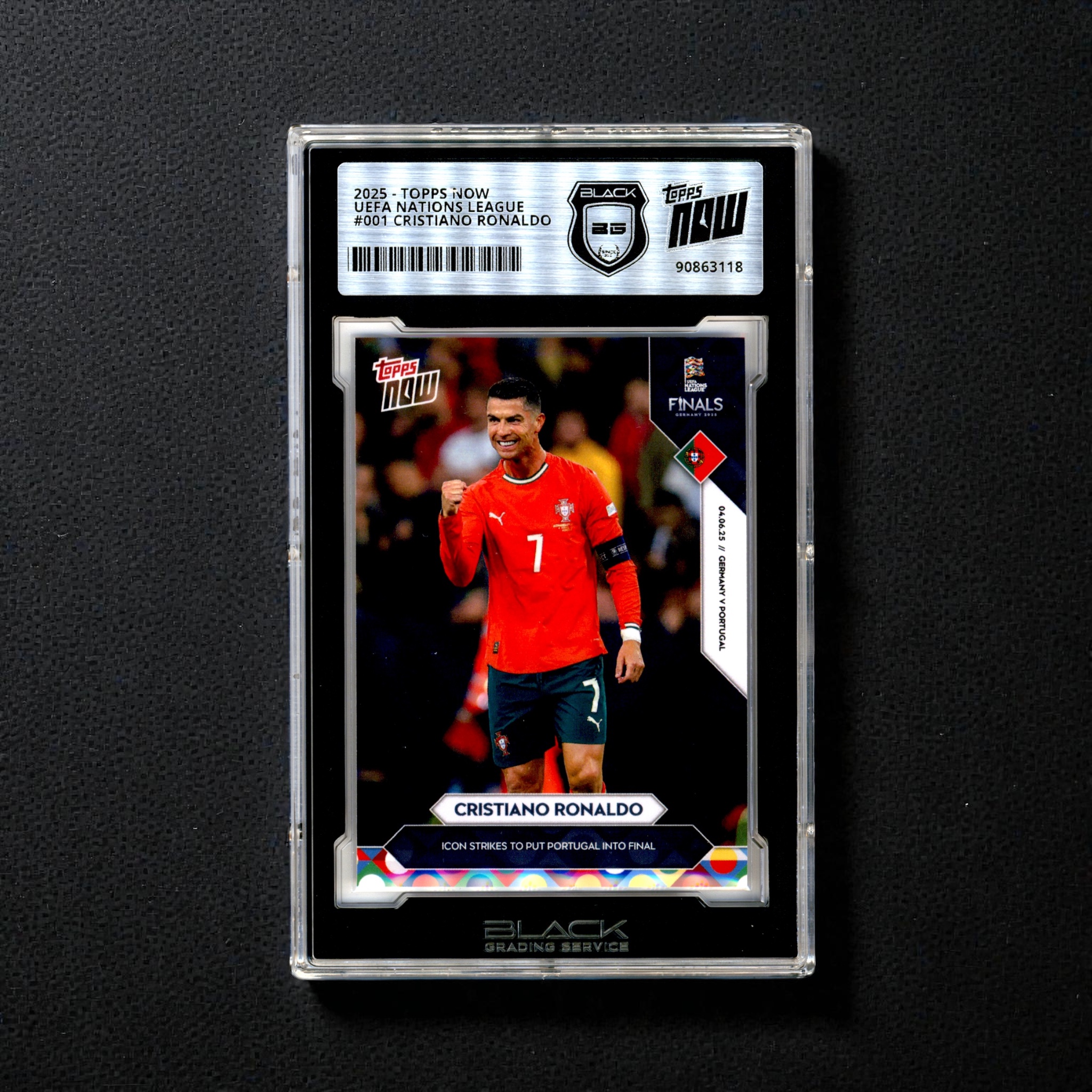Cristiano Ronaldo 2025 UEFA Nations League Topps NOW® Black Signature Series Card 1
