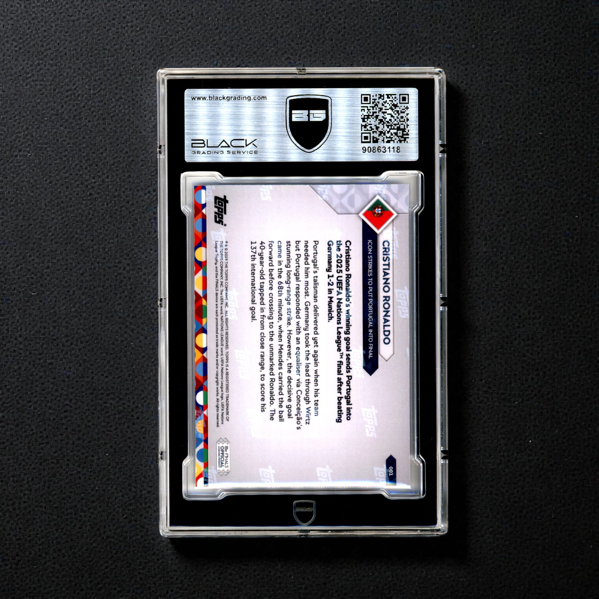 Cristiano Ronaldo 2025 UEFA Nations League Topps NOW® Black Signature Series Card 1