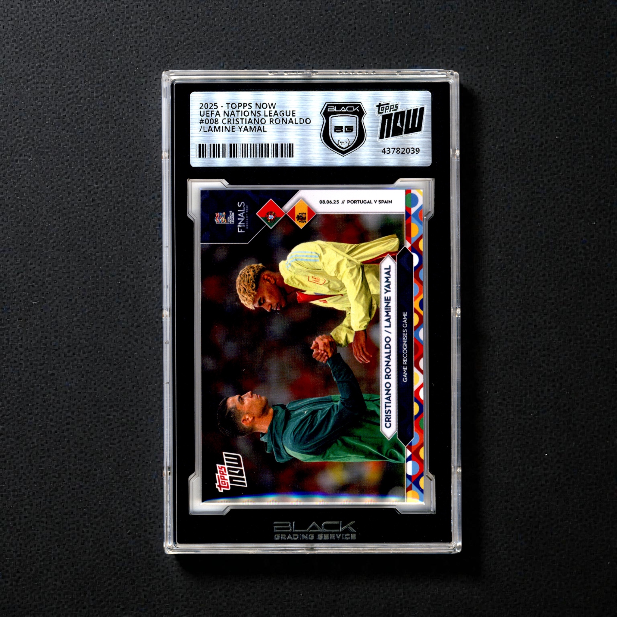 Cristiano Ronaldo & Lamine Yamal 2025 UEFA Nations League Topps NOW® Card 8 Black Signature Series