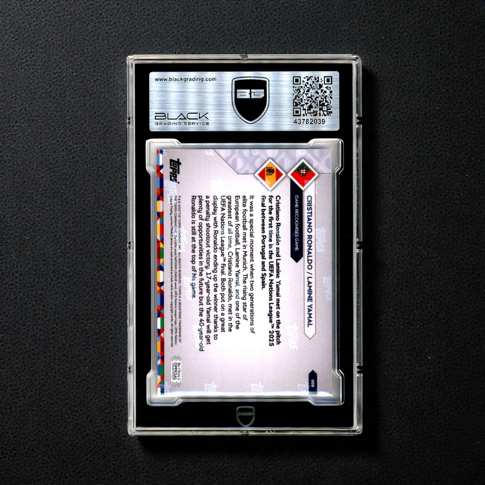 Cristiano Ronaldo & Lamine Yamal 2025 UEFA Nations League Topps NOW® Card 8 Black Signature Series