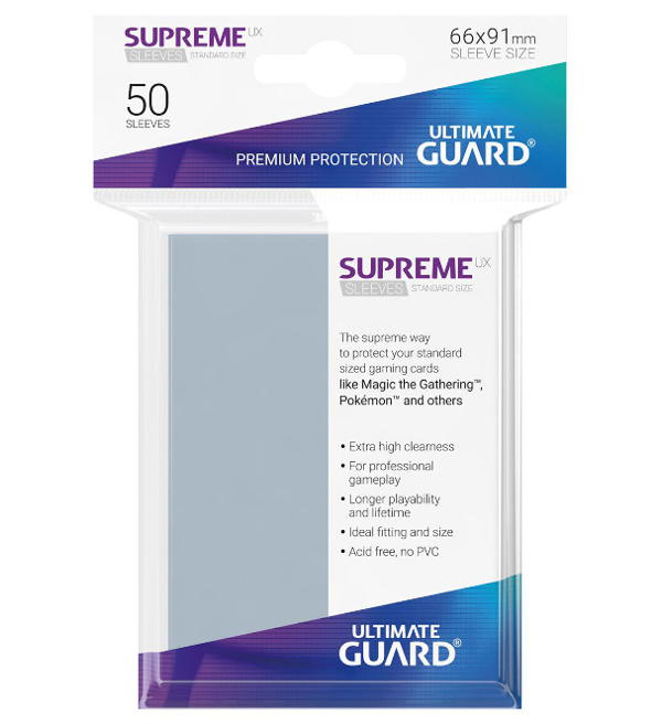 Ultimate Guard Supreme UX Sleeves Transparent – 50 Stück (66x91mm)