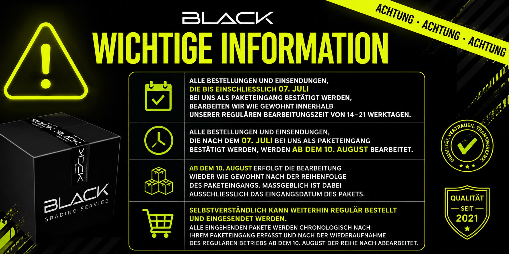 Black Grading Popup